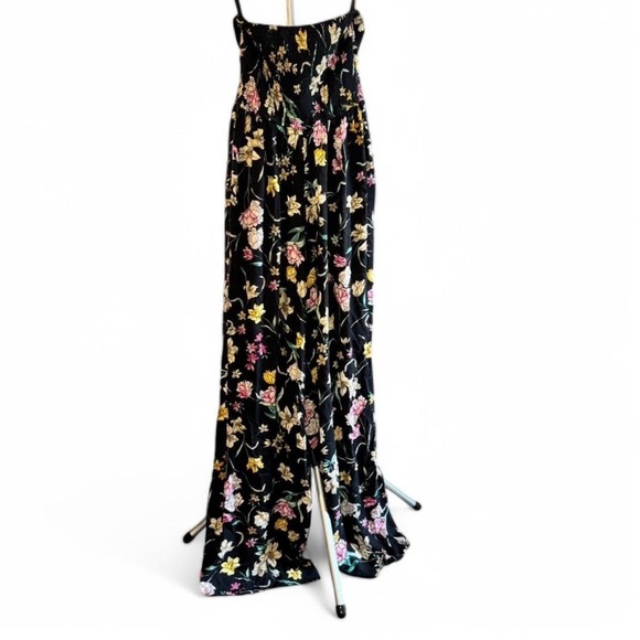 Band of Gypsies Strapless Floral Black Jumpsuit - Picture 2 of 6
